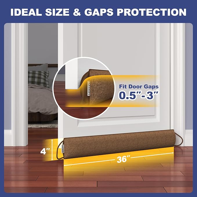 HADOR 36 in Weighted Door Draft Stopper, Doors Snake, Blocks Drafts, Cold Air - Image 3