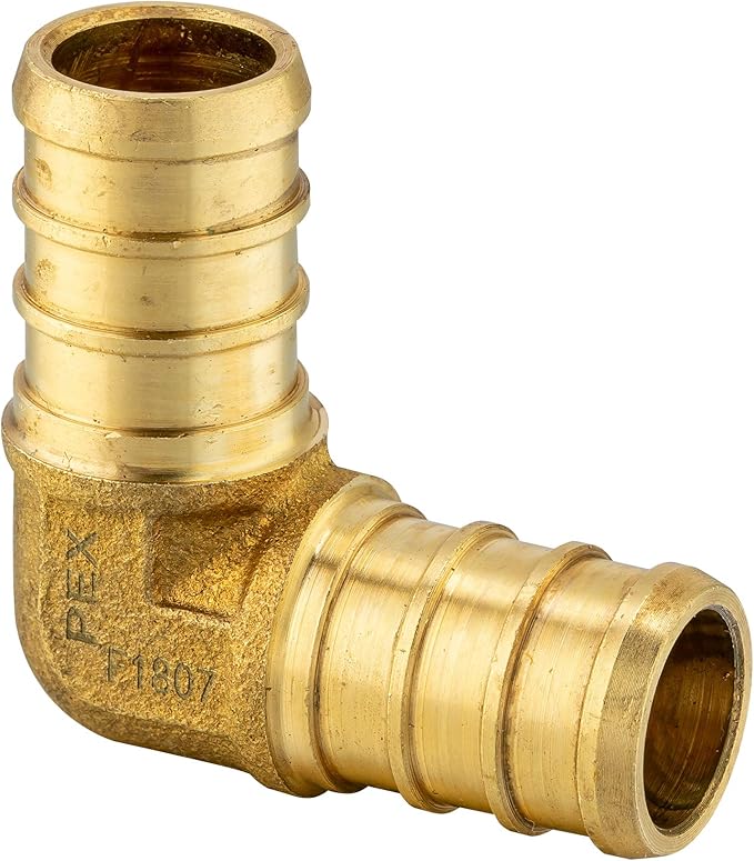 EFIELD 1/2" Pex Brass Crimp Barb Fittings Combo | 10 Pieces each: Tee, Elbow - Image 2