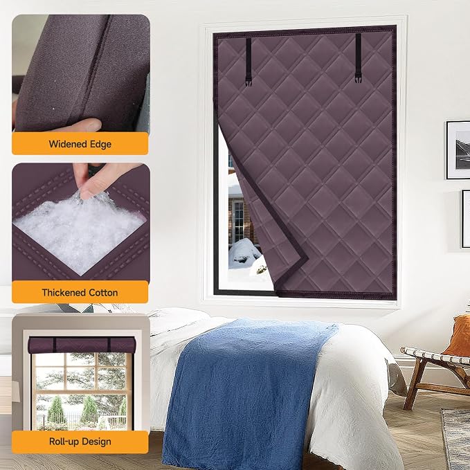 Winter Insulated Window Curtain 47"x63", Oxford Cloth Thermal Insulated Window - Image 4