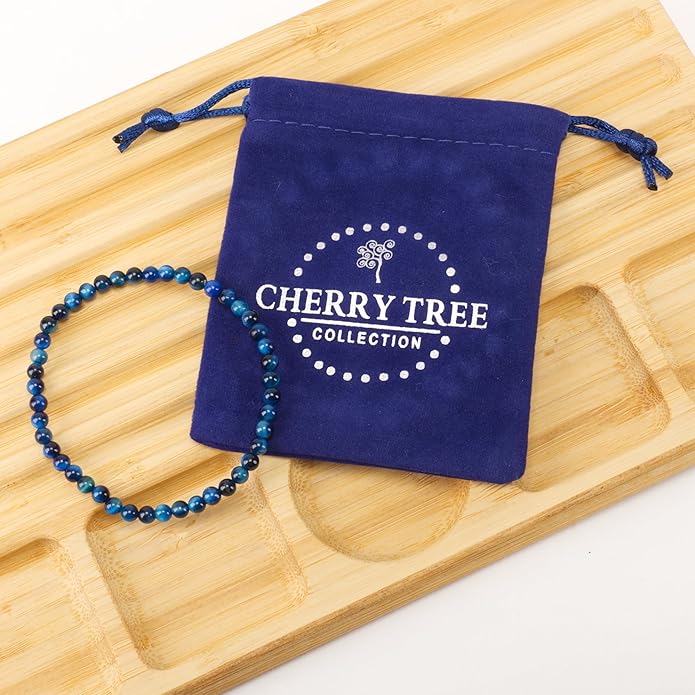 Cherry Tree Collection - Small, Medium, Large Sizes - Gemstone Beaded Bracelets For Women and Men - 4mm Round Beads