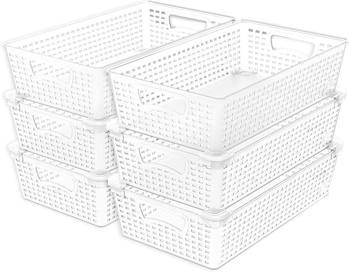 Simple Houseware Stackable Plastic Woven Basket Organizer, 36 Pack by SimpleHouseware