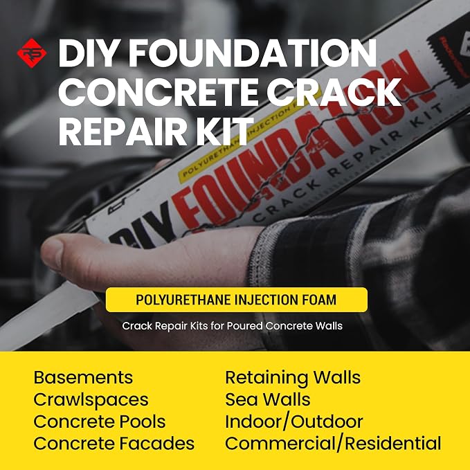 RadonSeal Complete DIY Foundation Crack Repair Kit, Urethane Sealant, 10 Ft | - Image 2
