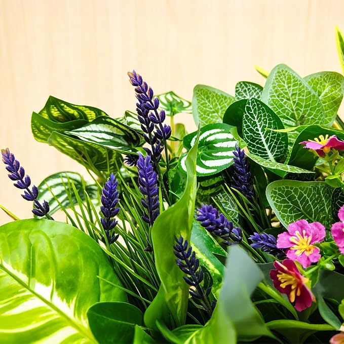 12 Pcs Artificial Plants for Outdoors Faux Greenery Leaves UV Resistant - Image 2