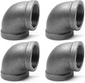 Black Cast Iron 90 Degree Elbow, Female Pipe Fitting, 1/2 Inch Size, by SNGSPKPipeFittings