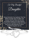 Daughter Infinity Heart Bracelet, Daughter Jewelry Gift From Mom or Dad with Message Card and Box Meaning