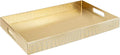 Home Redefined 17.5"x12" Gold Glossy Crocodile Faux Leather Serving Tray by HomeRedefined