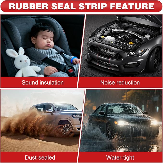 DGSL T-Shape Windshield Weather Stripping, 30mm x 26.2 FT Rubber Seal | EPDM - Image 4