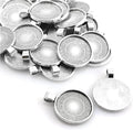 25pcs Round Bezel Pendant Trays Setting Cabochon Blank Base for DIY Crafting Photo Jewelry Findings Making Accessories 25mm