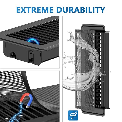 Hon&Guan Floor Register 4 x10 Inch, Heavy Duty Walkable Floor Vent Easy Adjust - Image 3