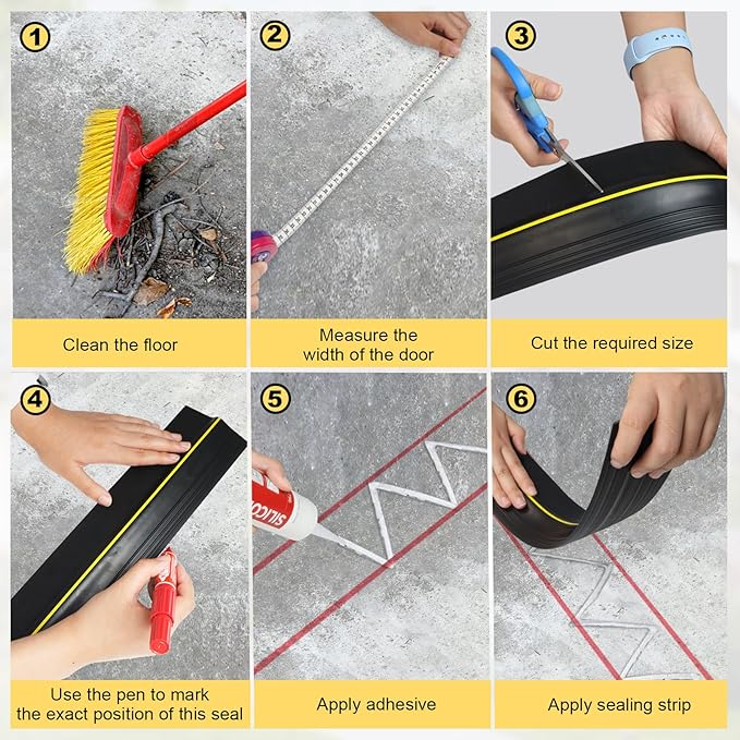 DGSL 16FT Garage Door Threshold Seal Strip, Waterproof Rubber | Universal - Image 7
