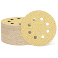HARFINGTON 100Pcs 5Inch Sanding Discs 80Grit Yellow Aluminum Oxide 8 Hole | by HARFINGTON