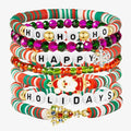 Friendship Beaded Bracelets for Women, Stackable Colorful Surfer Boho Clay Bead Stretch Bracelets