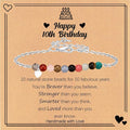 Birthday Gift for 9-16 Year Old, Small Natural Stone Beaded Bracelet Adjustable Heart Charm Bracelet for Daughter Granddaughter Sister Niece Friend on Birthday Graduation with Message Card Gift Box
