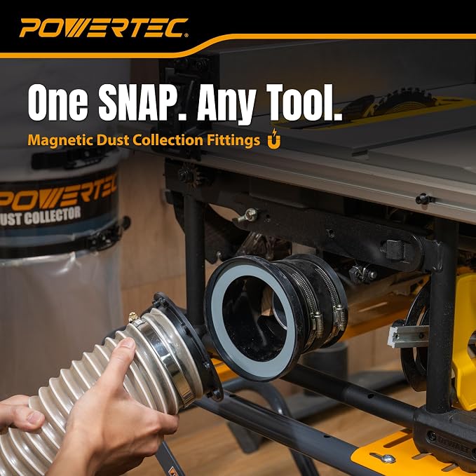 POWERTEC 70525 4" Magnetic Dust Collection Fittings Starter Kit - Image 6