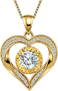 Moissanite Necklace for Women 14k Gold Heart Necklaces Moissanite Pendant for Woman 1 Carat - Luxury Love Jewelry Gift for Anniversary, Birthday and Christmas - Jewelry for Wife from Husband