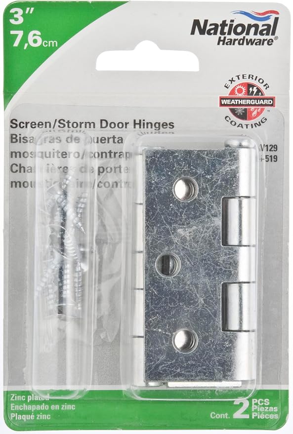National Hardware N115-519 V129 Screen/Storm Door Hinges in Zinc, 2 piece | 45 - Image 2