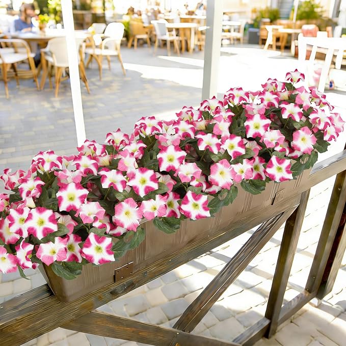 Artificial Flowers for Outdoors, Faux Petunias Spring Summer Decoration - Image 6