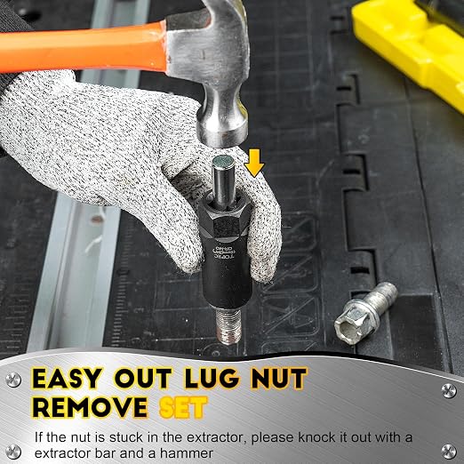 10PCS Deep Lug Nut Remover Heavy Duty, 1/2" Drive Impact Wheel Lock Removal Kit - Image 8