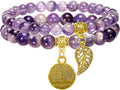 Bivei Natural Semi Precious Gemstone beads bracelet for women - Life Tree and Leaf Charm Energy Reiki Crystal Stretch Bracelets