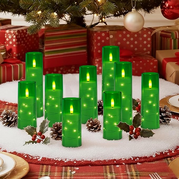 Raycare 9 Pcs Flameless Battery Operated Pillar Candles - Image 8