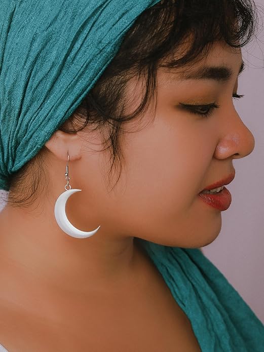 MINACHI Simple Crescent Moon Dangle Drop Earrings, Fashion Statement Jewelry Gift for Women