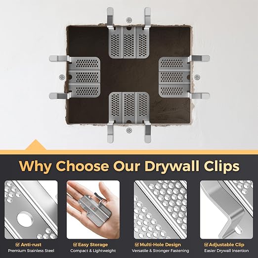 32 Pack Drywall Repair Clips, Easy Install Drywall Clip, Drywalls Patch Clip | - Image 6