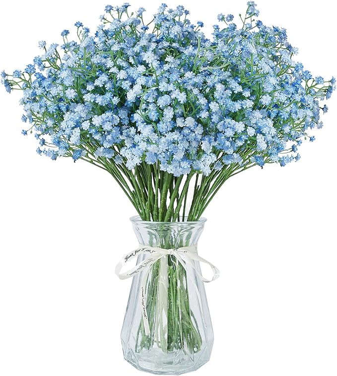 Babys Breath Artificial Flowers Bulk 30 Pcs Blue Gypsophila Faux Flowers | by MakeHomeDecorationSimple