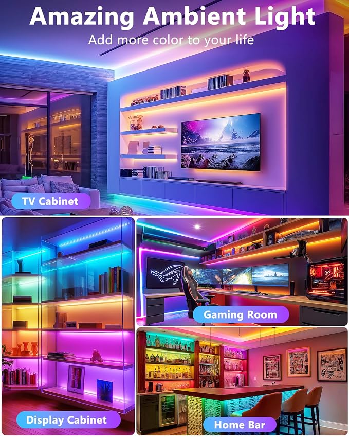 HitLights LED Strip Lights, Small LED Light Strips Dimmable, RGB 5050 Color - Image 8