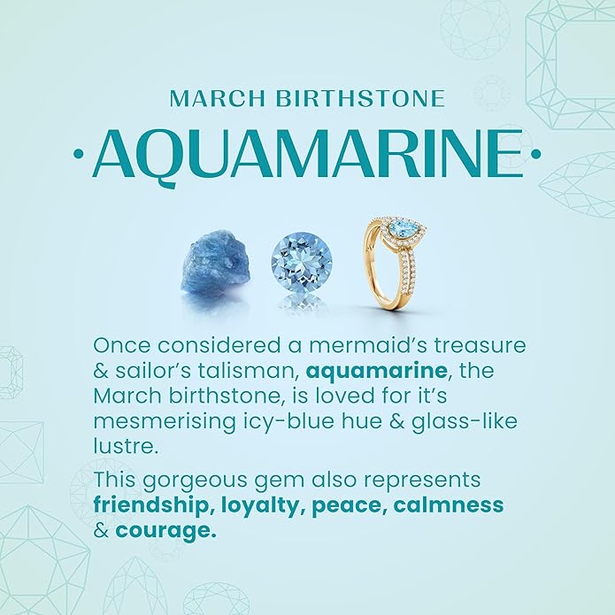 Angara Natural Aquamarine Solitaire Pendant for Women | Emerald-Cut Aquamarine Pendant with Diamond in 14K Solid Gold/Silver/Platinum With 18" Chain | March Birthday, Gemstone Jewelry Gift