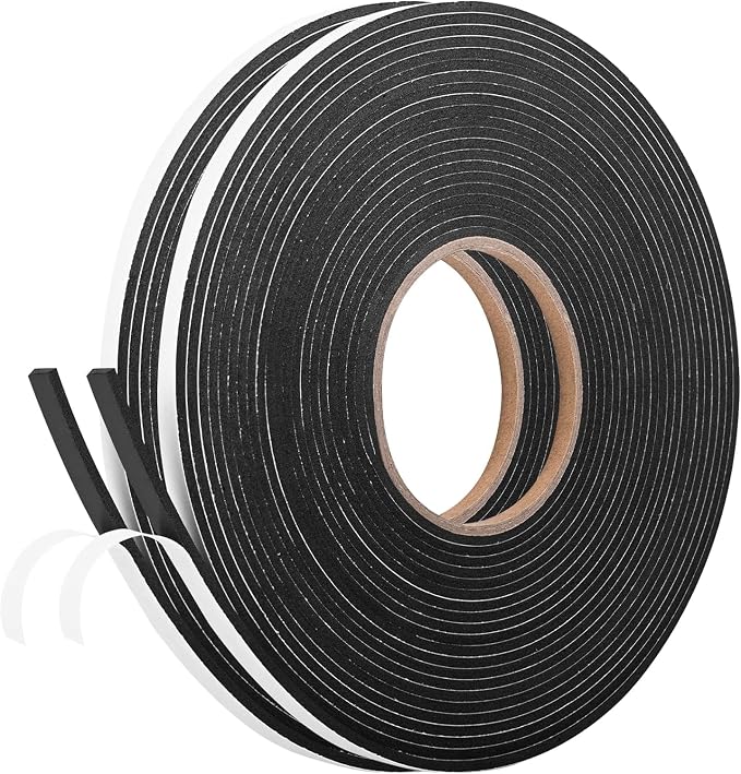 Kikerike Self Adhesive Foam Tape Weatherstrip 1/4In x 1/8In x 66Ft High Density by Kikerike