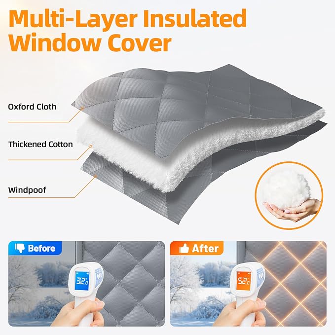 Window Insulation for Winter 31”×59” Thermal Insulated Window Cover | Window - Image 4