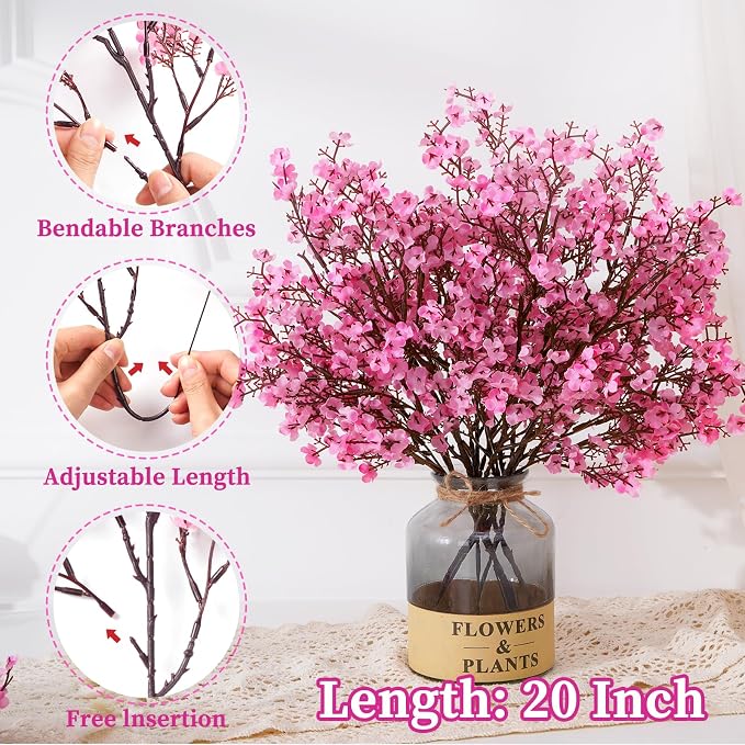 10 Pcs Fake Flowers, Real Touch Babys Breath Artificial Flowers, Full Baby - Image 3
