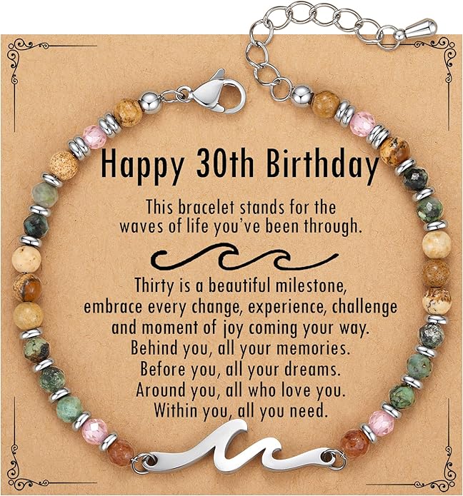TONY & SANDY Friend Gifts for Women, Unique Valentine's Day Gifts for Her, Sister Gifts from Sister, Wave Bracelet, Christmas Birthday Gifts for Women, Bestie Friendship Bracelets