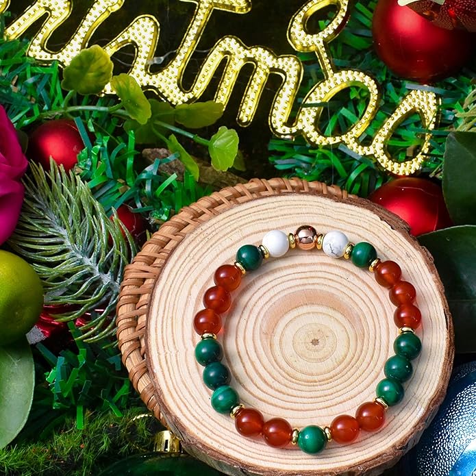 Strong Healing Crystal Bracelet 8MM Genuine Stone Bracelet Lucky Beaded Bracelet Chakra Bracelet 6.5 inch Positive Energy Inspirational Gifts for Women Mom