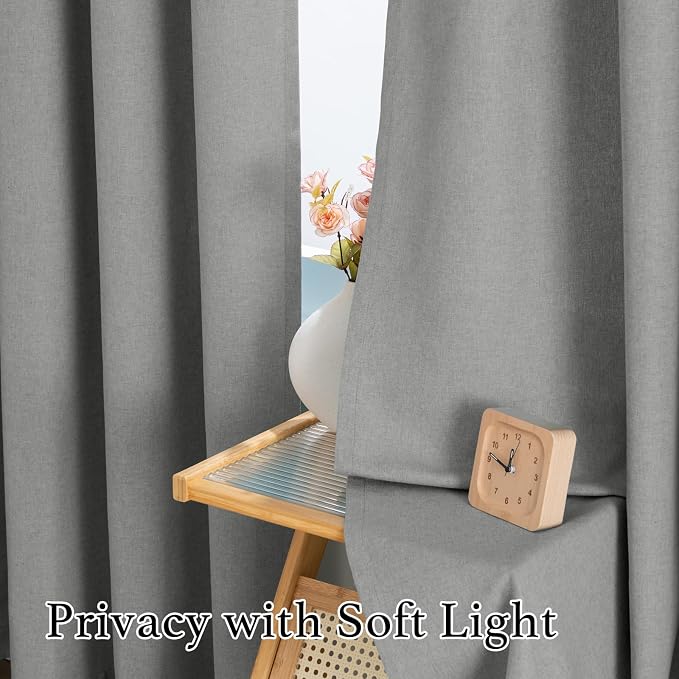 H.VERSAILTEX Room Darkening Curtains 84 inches Long 2 Panels Set, Faux Linen - Image 6