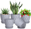 Meowell 7 inch Plant Pots for Indoor Outdoor Plants, 5 Pack Thick Flower Pots by Meowell