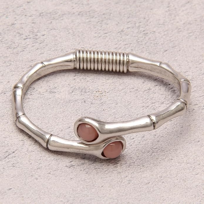 Gold Cuff Bracelet for Women Silver Beaded Bracelets Open Bangle Stackable Stretch Bead Bracelet Boho Jewelry Gifts for Wife Couple