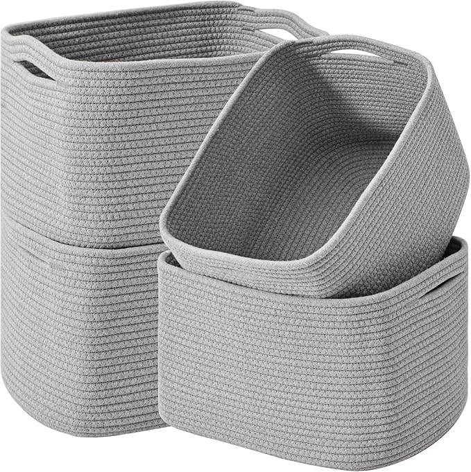 ICERZCZ Storage Baskets for Organizing & Shelves, Woven Cotton Rope by ICERZCZ