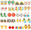MARFOREVER Back to School Charms, 40Pcs/20 Pairs Teacher Charms for Jewelry Making, First Day of School Enamel Pencil Book Blackboard Pendants for Bracelet Necklace Earrings