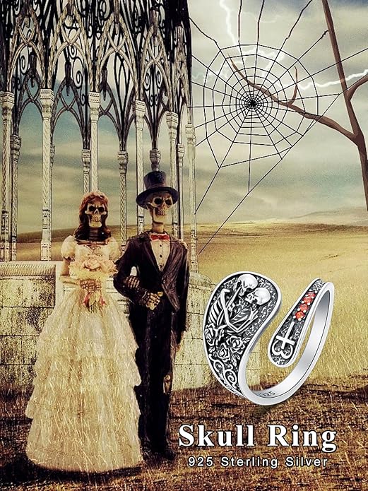 Midari Sun and Moon/Bee/Celtic/Life of Tree/Lotus Spoon Ring for Women 925 Sterling Silver Adjustable Ring Open Ring for Women Men Halloween Birthday Gift