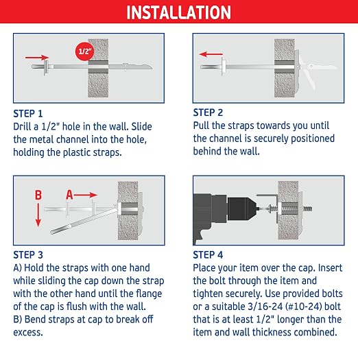 3/16" Heavy Duty Master Toggle-Bolt Strap Anchors w/ 50 Steel Threaded Studs - Image 5