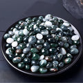 Polished Moss Agate Crystal Chips 200 Pcs - 0.3" 10 oz Tumbled Stone Chips Crushed Sea Glass Stones Healing Reiki Crystal Jewelry Making Home Decoration