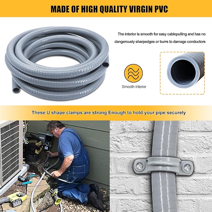 3/4 inch 150 Foot Liquid-Tight Conduit and Connector Kit, Flexible Non Metallic - Image 5