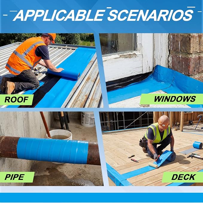 8in x 16.5ft Roof Waterproof Tape, Heavy Duty TPU Self-Adhesive Leak Repair - Image 5