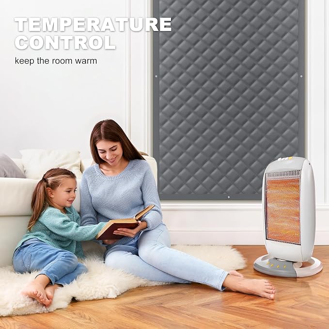 AGHIG Thermal Window Cover for Winter 2PCS, Oxford Cloth Cotton Layer Window - Image 2