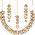 Touchstone Indian wedding jewelry set gold traditional necklaces for women statement rhinestone sets hollywood glamour style crystal stone bridal costume golden necklace