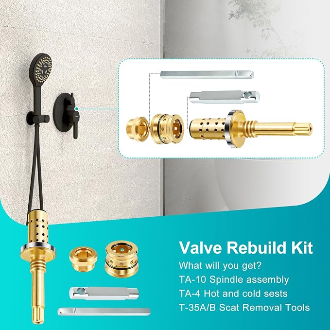 REB Shower Valve Rebuild Kit, TA-10 Flow Control Spindle Assembly, TA-4 Hot and - Image 7