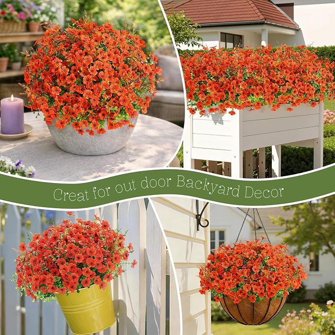 SHareconn 48Pcs Artificial Fall Flowers UV Resistant Fake Mums - Image 9