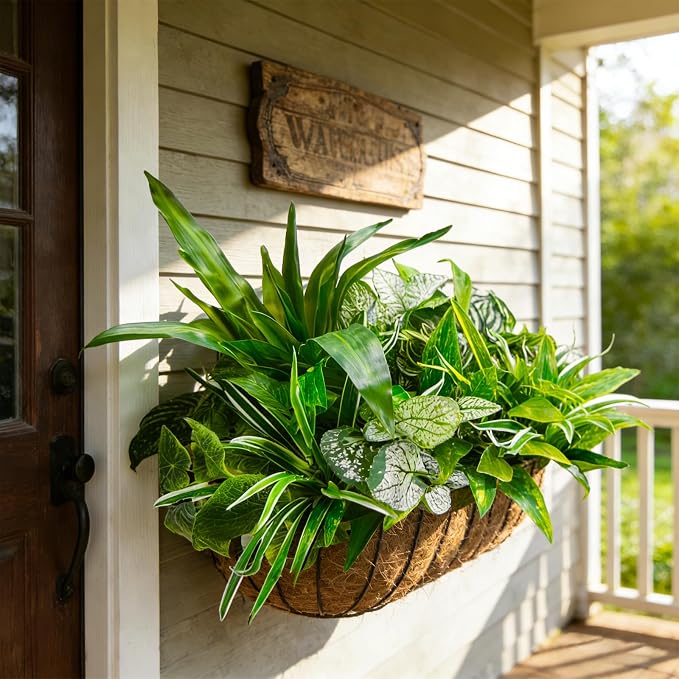 Artificial Plants for Outdoors Faux Greenery Leaves UV Resistant Realistic - Image 5