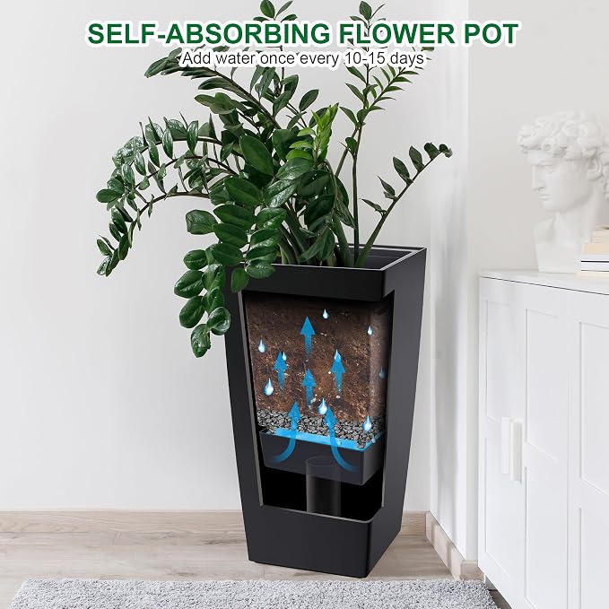 Garvee 30" Tall Planters Set of 2, Outdoor & Indoor Pots | High Front Porch - Image 4